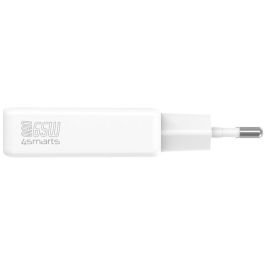 4smarts 546065 Cargador de Pared PD Slim Dual 65W GaN 2x USB-C Blanco Carga Rápida Universal