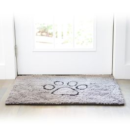 Dog Gone Smart Alfombrilla para Perros Dirty Dog Doormat Súper Absorbente Anti-Barro Microfibra Antideslizante Lavable Talla L 89x66 cm Gris