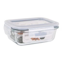 Santa Clara Fiambrera Rectangular Tapa Hermética 375cc 14.5x11 cm Clara (12 Unidades)