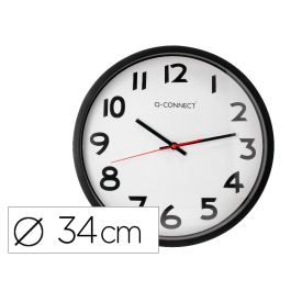 Reloj de Pared Q-connect Redondo Plástico Oficina 34 cm Marco Negro Precio: 13.50000025. SKU: B13QRNN9J6
