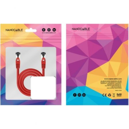 Nanocable 10.20.2000-R Cable de Red RJ45 SSTP Cat.8.1, 40Gbps, LSZH, Cobre AWG26, 50cm, Rojo