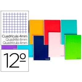 Cuaderno Espiral Liderpapel Bolsillo Doceavo Smart Tapa Blanda 80H 60 gr Cuadro 4 mm Colores Surtidos