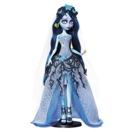 Monster High Jdr67 Muñeca Skullector Novia Cadáver Emily con vestido gótico y velo de mariposas