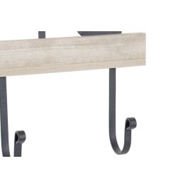 DKD Home Decor Perchero Pared Industrial home Loft Negro Hierro MDF 4.5 x 21 x 36 cm (4 Unidades)