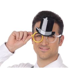 Gafas con sombrero de copa y cadena para disfraces de época - Accesorio original para fiestas