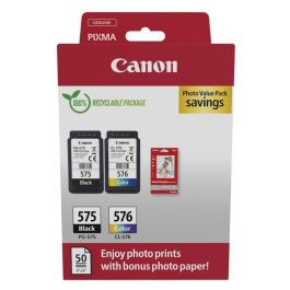 Canon Tinta Ecopack PG 575 + CL 576 Bk+ C - M - Y + 50H Papel Fotográfico 10x15 para Pixma TR 4750I-4751I-4755I - TS 3550I-3551I Precio: 30.9899997. SKU: B16437VMK9