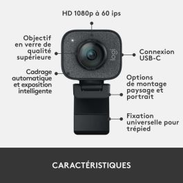 Logitech StreamCam Cámara de Streaming Full HD 1080p a 60 fps USB-C para Twitch, YouTube, Compatible con OBS, XSplit Logitech StreamCam Cámara de Streaming Full HD 1080p a 60 fps USB-C para Twitch, YouTube, Compatible con OBS, XSplit