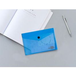 Carpeta Liderpapel Dossier Broche 44222 Polipropileno Din A7 Azul Translucido 12 unidades