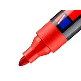 Edding Marcador Permanente 300 Rojo Tinta Resistente Ideal para Diversos Materiales Papel Plástico Vidrio