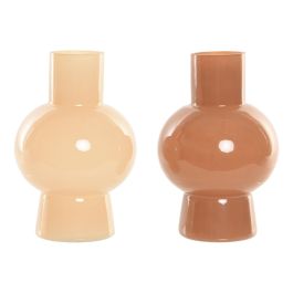 DKD Home Decor Jarrón Urban de Cristal Crema Terracota, 15 cm Ancho x 24 cm Alto x 15 cm Largo (2 Unidades Surtidas) Precio: 31.50000018. SKU: B1JSLSA55Q