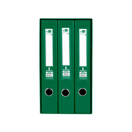 Liderpapel Módulo archivador 3 archivadores folio 2 anillas mixtas 40mm verde