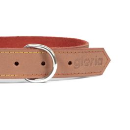 Gloria Collar Oasis 45 cm X 18 mm Marron Piel Nobuck Doble Capa Costura Reforzada
