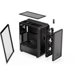 ENDORFY EY2A010 ARX 500 Air TG Black - Caja PC Midi Tower Gaming con Panel y Ventana Lateral de Vidrio Templado