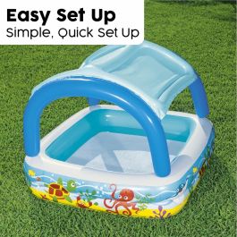 Bestway Piscina Hinchable Infantil Techo Desmontable 140x140x114 cm +2 Años Jardin 52192