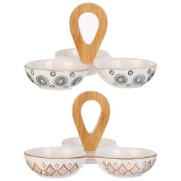 Home Deco Factory Plato Bol 3 Departamentos Con Asa Mirage Ideal Aperitivos