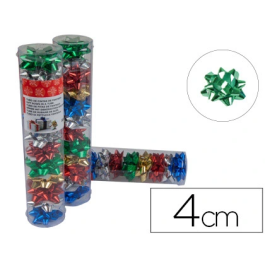 Liderpapel Lazos Fantasía Pequeño Metalizado Tubo 12 Unidades Colores Surtidos Ancho 4 cm Precio: 2.50000036. SKU: B1HLVZSTDV
