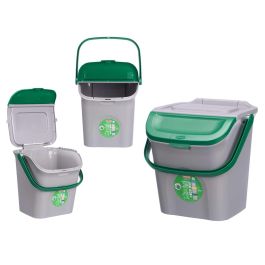Cubo Basura 28L Apilable Ecoway Verde Stefanplast 38X41CM (6 Unidades)