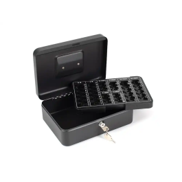 Q-connect Caja caudales 250x180x90 mm Negra con Portamonedas