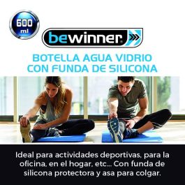 Inde Botella Agua Vidrio/Silicona 600 ml 7.2x7.2x24.5 cm