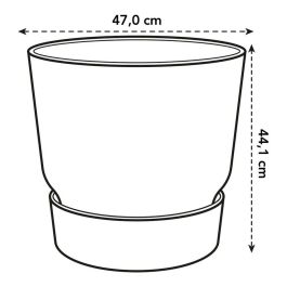 Elho Greenville 47 Maceta redonda Exterior Blanca Ø 47 cm H 44,1 cm Plástico 100% reciclado Resistente a heladas con depósito de agua Elho Greenville 47 Maceta redonda Exterior Blanca Ø 47 cm H 44,1 cm Plástico 100% reciclado Resistente a heladas con depósito de agua