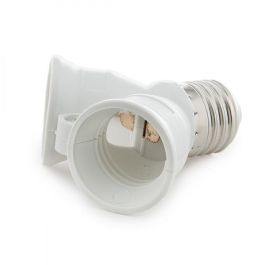 Adaptador de Casquillo E27 a 2x E27 para Doble Bombilla
