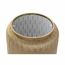 DKD Home Decor Mesita Auxiliar Árabe con Lámpara E27 Dorado de Metal 42x44x42 cm DKD Home Decor Mesita Auxiliar Árabe con Lámpara E27 Dorado de Metal 42x44x42 cm