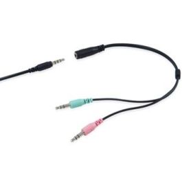 Equip Auriculares Estéreo con Micrófono Flexible, Jack 3.5 mm, Control de Volumen, Negro