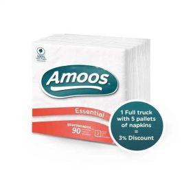 Amoos Servilletas de Celulosa Blancas 33x33 cm, 2 Capas, Paquete de 90 Unidades Precio: 1.79000019. SKU: B1GWMXDQE8