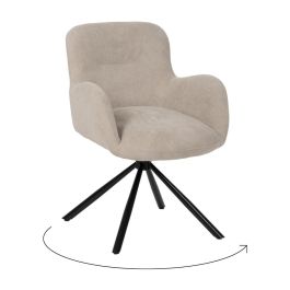 Silla Beige Giratorio Tejido-Metal 62 X 65 X 82 cm