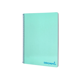 Liderpapel Cuaderno Espiral A4 Wonder Tapa Plástico 80 Hojas 90gr Cuadro 4mm Margen Verde Pastel
