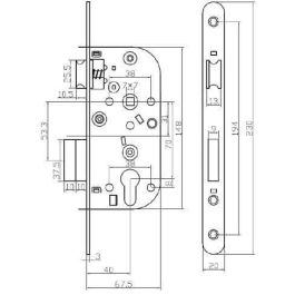 Yale Y60R-A40/N Cerradura de embutir, agujero cilindro, eje 40mm, caja 148mm, para puerta entrada y locales sensibles, negra