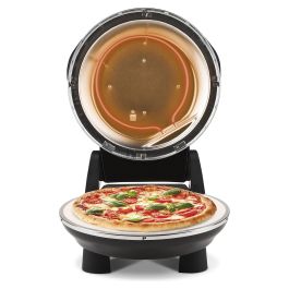 G3 Ferrari Horno para Pizza Napoletana, Negro, 1200 W, 31 cm, Piedra, 400 °C, con Temporizador, Libro de Recetas y Utensilio