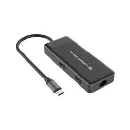 Conceptronic DONN14G Adaptador USB-C Multipuerto 7 en 1 a HDMI 4K, USB-C PD 100W, USB 3.0, GbE