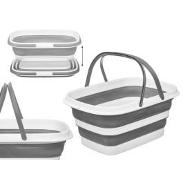 Kipit Cesto Ovalado Plegable con Asas 8,5L Plástico Gris/Blanco 38x17x28 cm (Set de 12) Precio: 62.9982507. SKU: B1C8PVSD9X