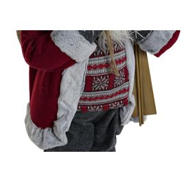 DKD Home Decor Figura de Navidad Fantasía Rosa Gris 34x83x45 cm para Decoración en Poliéster, PVC y Madera
