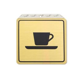 DUVER Placa de Aluminio Dorada Símbolo Taza Café para Pared o Puerta 120x120mm Precio: 8.88999947. SKU: B18K6G377Q
