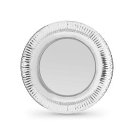Set de 10 platos de cartón plata Algon 23 cm (18 Unidades) Set de 10 platos de cartón plata Algon 23 cm (18 Unidades)