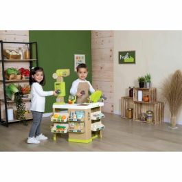 Smoby Mercado Fresco Tienda de Juguete Orgánica: Juego de Rol con Frutas, Verduras, Báscula y Caja Registradora