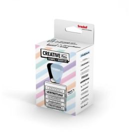 Trodat Stempel 1129 Trodat Creative Mini/V5 Pastell Blau + Kissen 3Colores