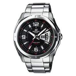 Casio EF-129D-1AVEF Reloj para Hombre de Acero con Esfera Negra, Analógico, 10 ATM