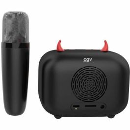 CGV AAAHZ85773 DIABLO Kit Karaoke con Altavoz Bluetooth y Micrófono Inalámbrico, Efectos de Voz Mágicos, Batería de 8 Horas, Carga USB