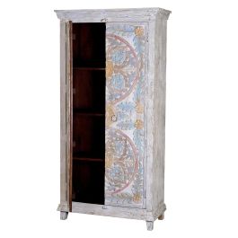 Giner y Colomer Armario Madera Mango 180 cm Blanco Envejecido y Detalles Multicolor