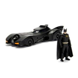 Coche metal batmóvil 1989, incluye figura batman de metal 7 cm escala 1:24 30x15x11 cm