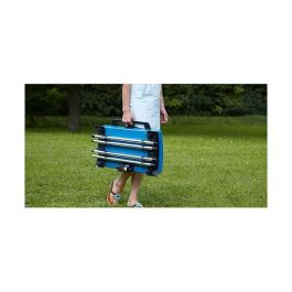 CAMPINGAZ 400 SGR - Parrilla de Gas Portátil, 5200 W, Color Azul y Plata, Superficie Rectangular de Acero, 530x290 mm