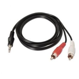 AISENS - CABLE AUDIO ESTEREO, JACK 3.5/M-2XRCA/M, NEGRO, 1.5M