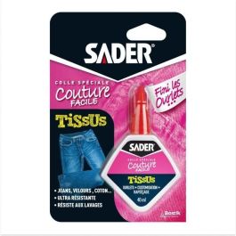 SADER 30242290 Pegamento Textil a Base de Látex Natural para Dobladillos y Costura - Incoloro, Resistente al Lavado - 40ml Precio: 39.5307. SKU: B1549FHY85