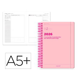 Antartik Agenda Manifest Día Página A5+ 2026 Rosa Papel 80g FSC Precio: 32.5127. SKU: B147R4WZD3