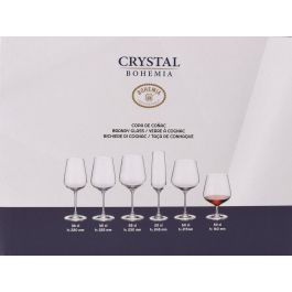 Bohemia Set de 4 Copas para Coñac Serie Sira, Capacidad 590 cc, Medidas: Ø 7.5 x 16 cm (6 Cajas)