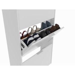 Forés/Arkit Zapatero Mueble 3 Puertas Abatibles Blanco Brillo Melamina 60x22x113cm