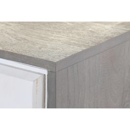 DKD Home Decor Buffet Blanco Dorado Madera Mango y Metal, 152x43x84 cm, 4 Puertas, 2 Estanterías, Hecho a Mano y Desmontable